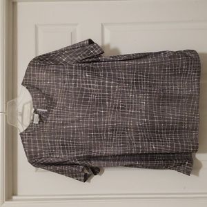 Only  necessary  womens  gray  white  blouse